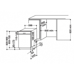 Zmywarka częściowo zintegrowana Whirlpool: kolor inox, pełnowymiarowa - WBC 3C26 PF X