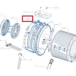 TYLNA CZĘŚĆ ZBIORNIKA ŁOŻYSKA TUB REAR PART 8KG DI C00666326